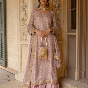 Violet 3 Piece Stitched Suit